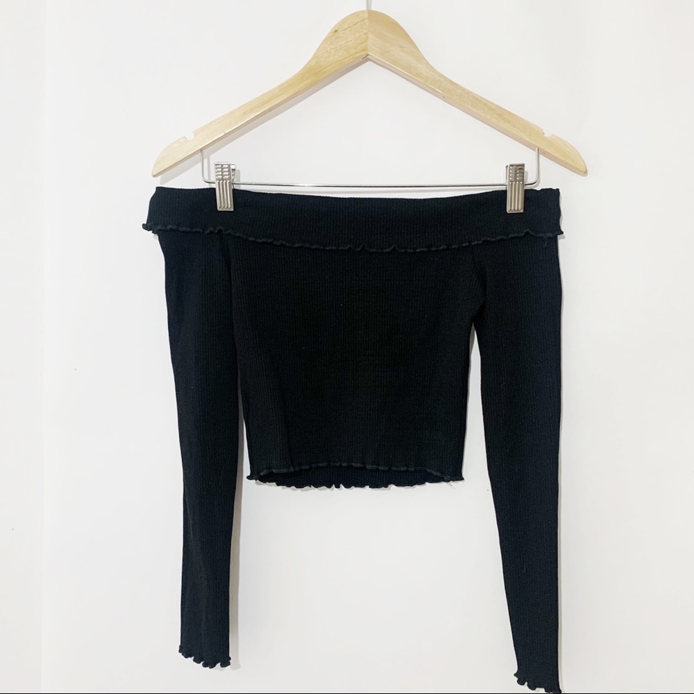 Off shoulder black top